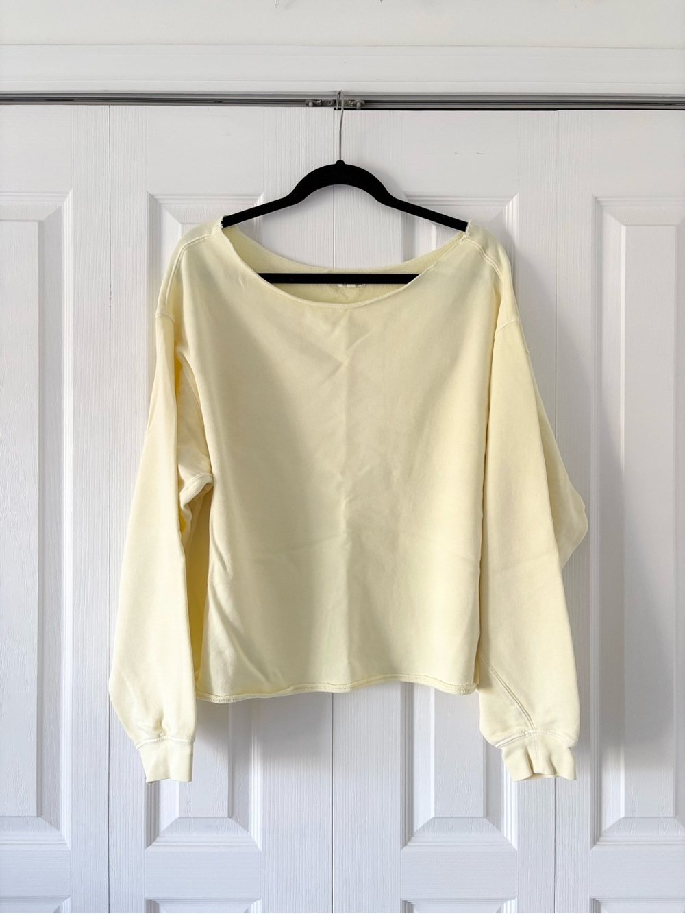Aerie Yellow Off the Shoulder Alumni Sweatshirt